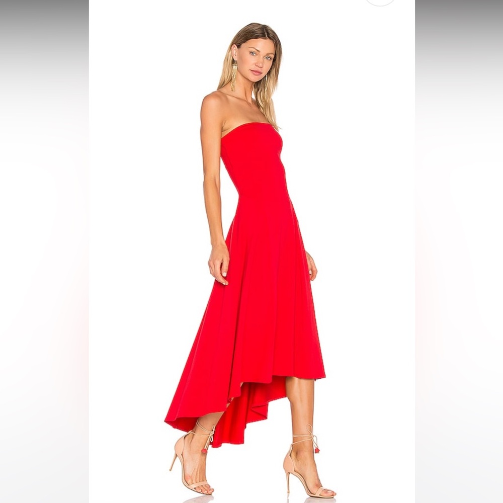 Susana Monaco High Low Strapless Midi dress